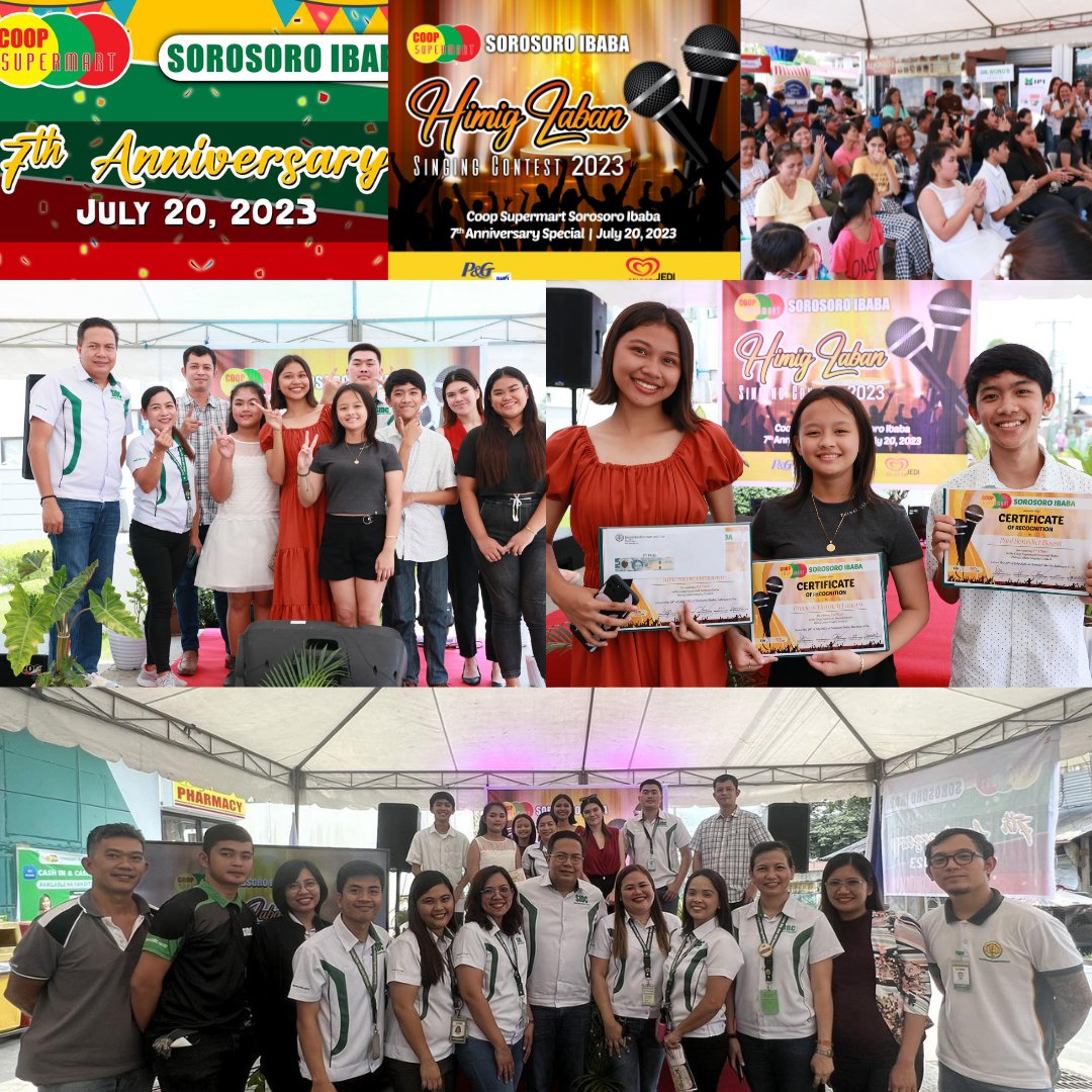 SIDC1969's tweet photo. Happy 7th Anniversary CoopSupermart Sorosoro and congratulations to all the winners and participants of himig Laban 2023. Location: Sorosoro Ibaba, Batangas City, Batangas. https://t.co/wzLWpY1Zf1