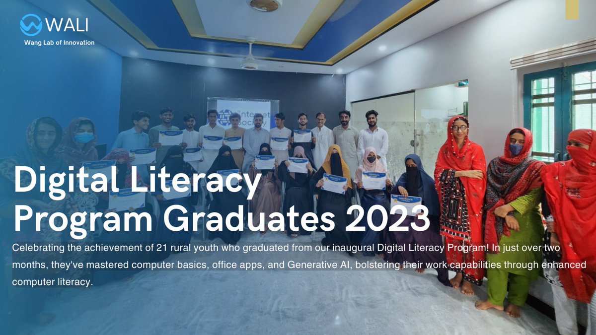 Congrats to the 21 graduates from #WALI’s first Digital Literacy Program! 🎓 Overcoming tech-access barriers, these rural youths mastered computer basics, office apps, and Generative AI in just 2 months. #Balochistan #Lasbela