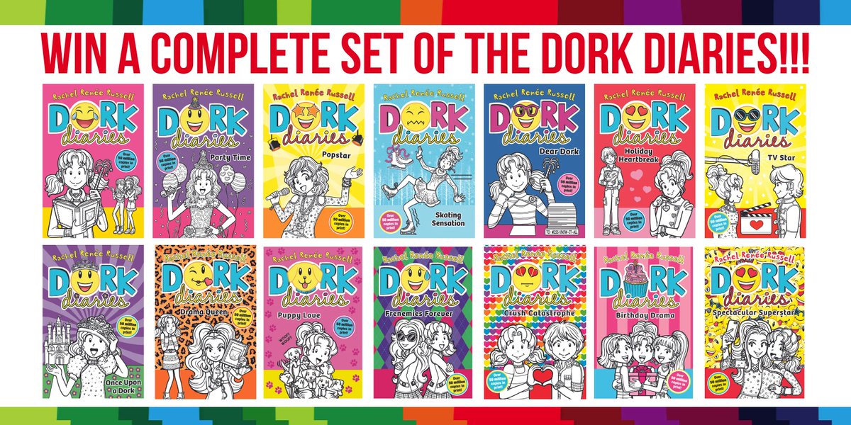 WIN! A Complete set of Dork Diaries ❤️ Join the jokes, drama and fun with millions of Dork Diaries fans worldwide - we have a full set of these new editions for one lucky winner! To enter: RT, FLW & tell us why you should win? UK Only. Closes 23/7 @DorkDiaries @simonkids_uk