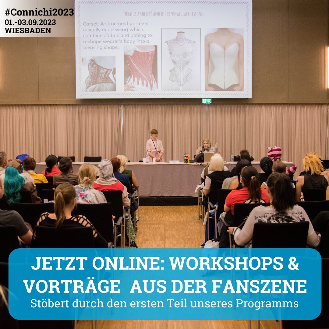 Connichi's tweet photo. Von Fans für Fans - ganz unter diesem Motto können wir euch auf der #Connichi2023 wieder ein buntes Programm aus Workshops, Vorträgen und Panels anbieten! Erfahrt von Expert*innen aus der Fanszene alles Rund um Japan, Anime, Cosplay und mehr.

👉 https://t.co/Qb84w73bFm https://t.co/Za0iryKMid