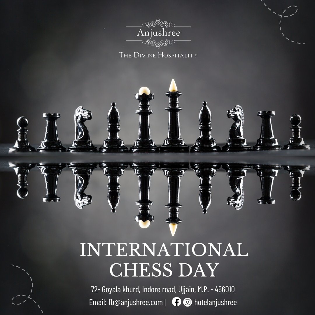 Chess makes a person smarter and discerning. Anjushree Hotel extends its warm wishes to the chess day to everyone.

#ChessDay #MindOverMoves #StrategicMoves #AnjushreeHotel #CheckmateChallenge #BoardGameFun #MasteringChess #GameOn #BrainPower #ChessLovers #StrategicThinking