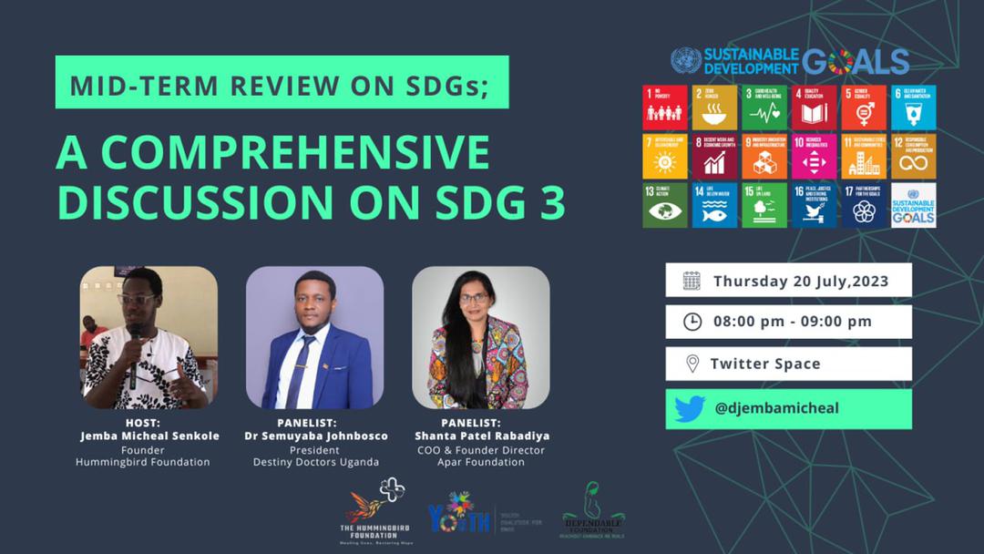 destinydoctors's tweet photo. π’ Join us today at 8pm EAT for a crucial #TwitterSpace on SDG3 β Good Health and Well-being! ππ₯
It will be Hosted by @djemba and panel will include @ShantaPatel10 together with @jbsemu
#SDG3 #GoodHealth #Wellbeing #JoinTheDiscussion #DestinyDoctors
#AparFoundation https://t.co/iXVWocHjc9