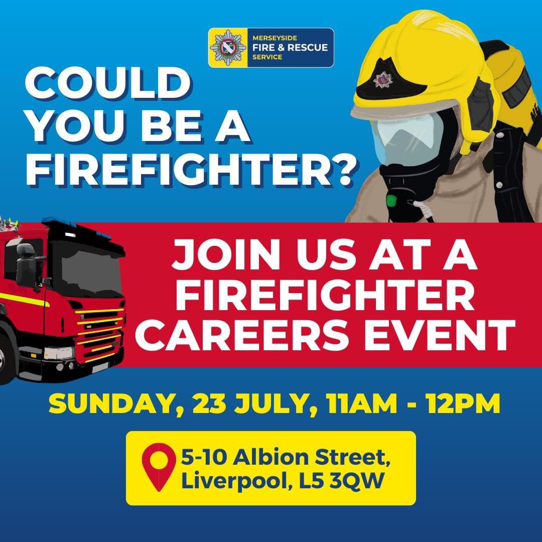 A heads up to our Students and Graduates @MerseyFire are having a careers event this weekend.