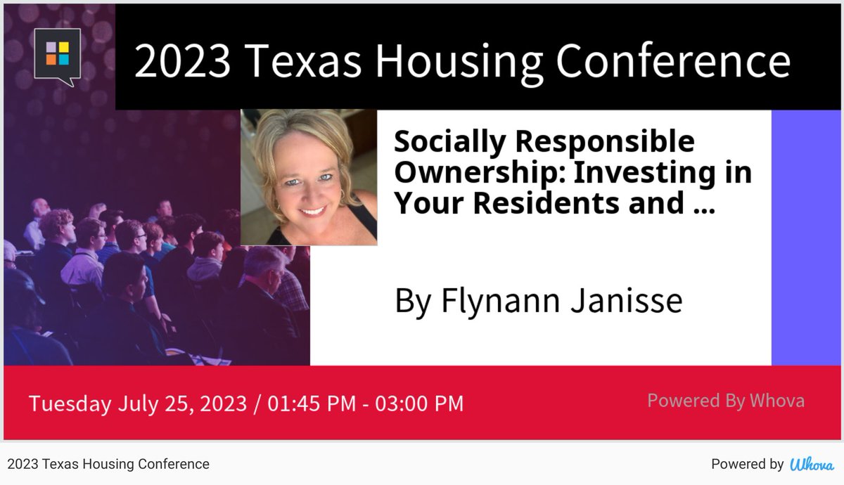 I am speaking at 2023 Texas Housing Conference. Please check out my talk if you're attending the event! #TXHC2023 #txhousingconference #affordablehousing #taahp - via #Whova event app