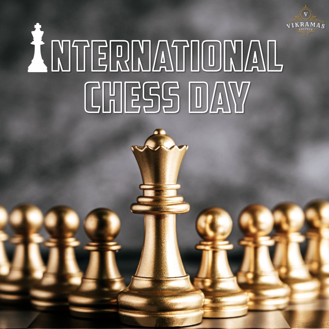 🌟 Happy International Chess Day! 🌟
🗓 Date: July 20th, 2023
Hey, chess enthusiasts! 🙌🏼 Today, we celebrate the brilliance and beauty of the game that has stood the test of time—chess! 
#InternationalChessDay #ChessEnthusiasts #VikramasEdutech #StrategicThinking #ChessChampions