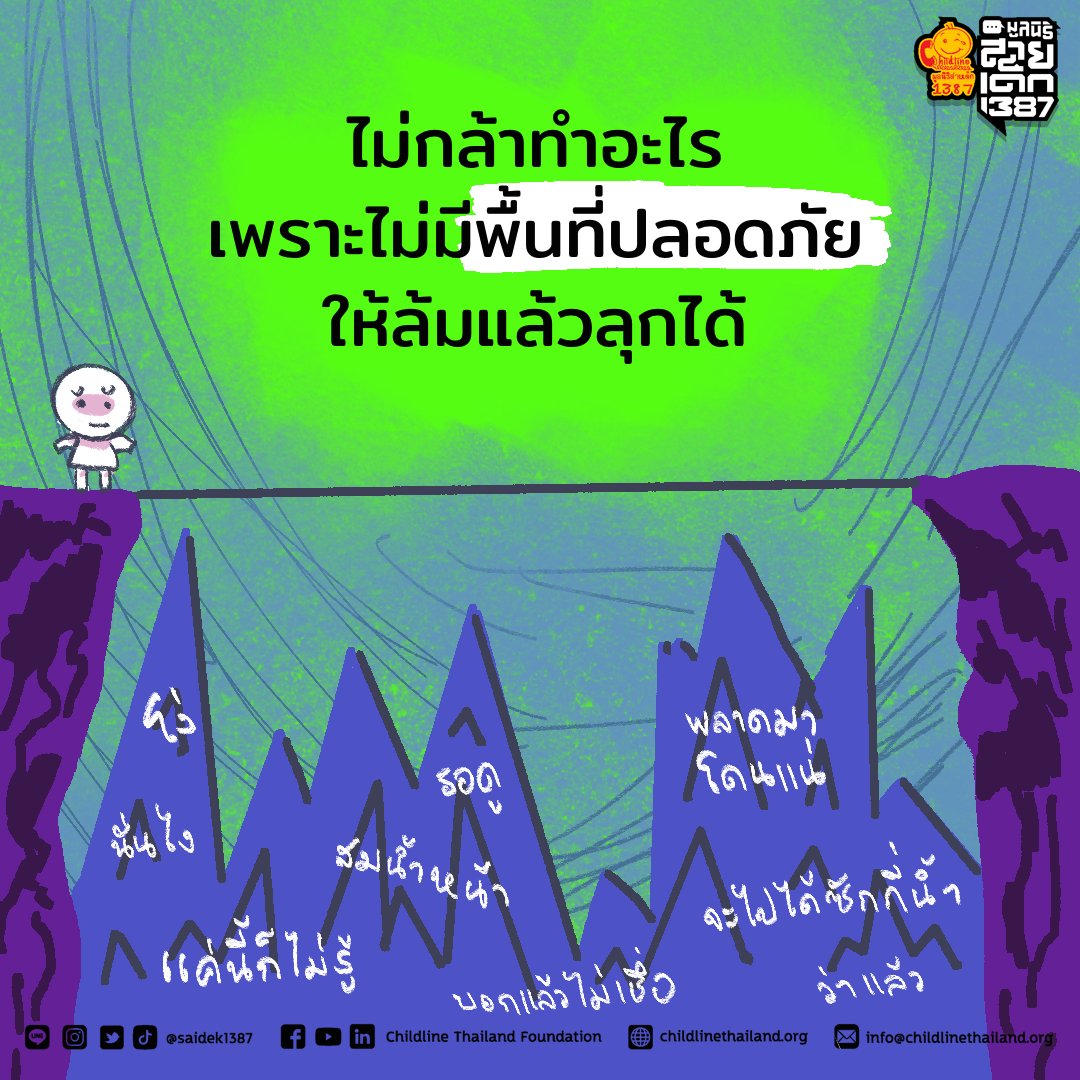 saidek1387's tweet photo. กลัวล้ม แล้วโดนซ้ำเติม…

ความผิดพลาดเป็นสิ่งที่เกิดขึ้นได้ และไม่ได้แย่เสมอไป
แต่บางครั้งก็กลัวพลาด เพราะกลัวถูกซ้ำเติม

การเป็นพื้นที่ปลอดภัยให้กันและกัน ทำให้ลุกยืนจากความผิดพลาดได้เร็วและยืนอย่างแข็งแกร่งได้ดีขึ้น มาเป็นพื้นทีปลอดภัยให้เด็กและคนอื่นด้วยกันนะคะ 🫶#สายเด็ก1387 https://t.co/BNeY1qd9rZ
