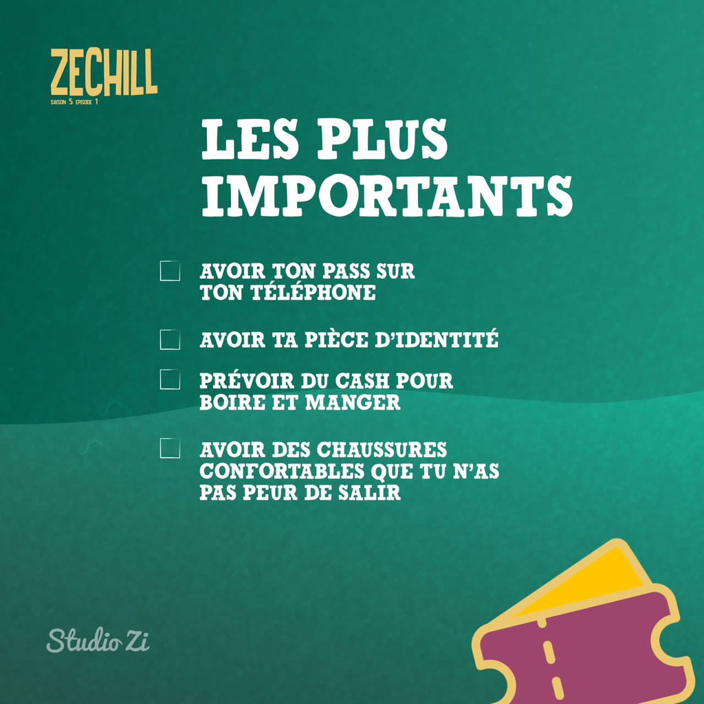 zechillcotonou's tweet photo. JOUR J-3 AVANT ZECHILL 🚀

On vous a concocté la désormais traditionnelle check-list pour vous aider à ne rien oublier. On compte sur vous 🫶🏽

#ZeChill
#StudioZi https://t.co/iu7aczDIkQ