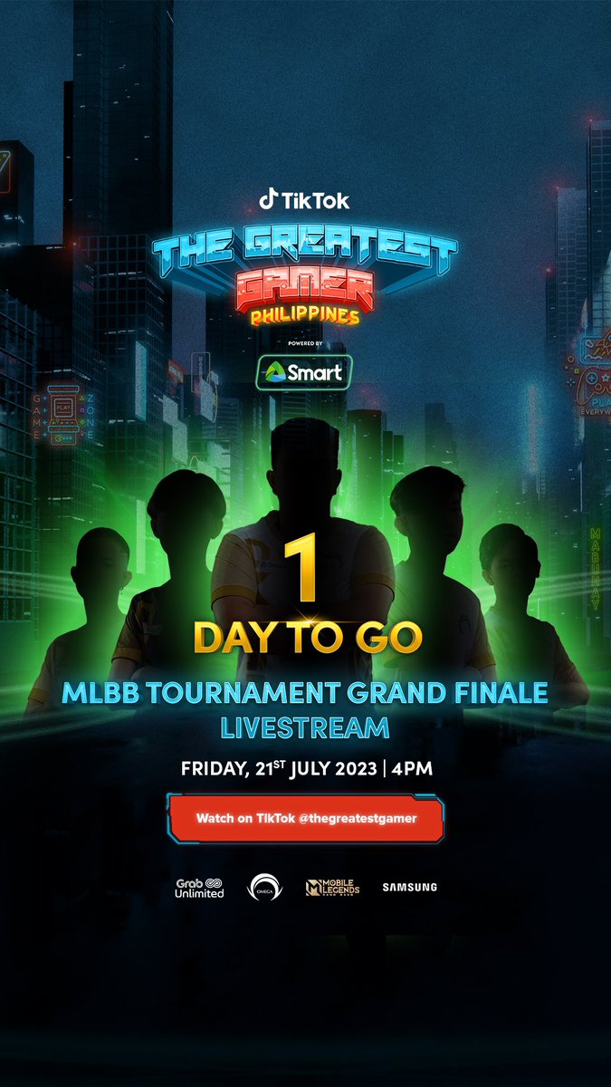 GreatestGamerPH's tweet photo. 1 day to go mga ka-barangay bago ang MLBB Tournament Grand Finale ngayong July 21, 4PM, only on Tiktok The Greatest Gamer Philippines TikTok! #TGGPHGrandFinale https://t.co/bQ92by2K5x