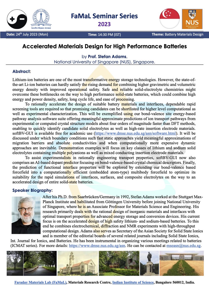 BarpandaPrabeer's tweet image. FaMaL would like to invite all interested participants to attend the Seminar by Prof. Stefan Adams (NUS, Singapore) on 24 July 2023 (Monday, 14:30 PM IST). Please find the notice attached. The link to the meeting is: teams.microsoft.com/l/meetup-join/…