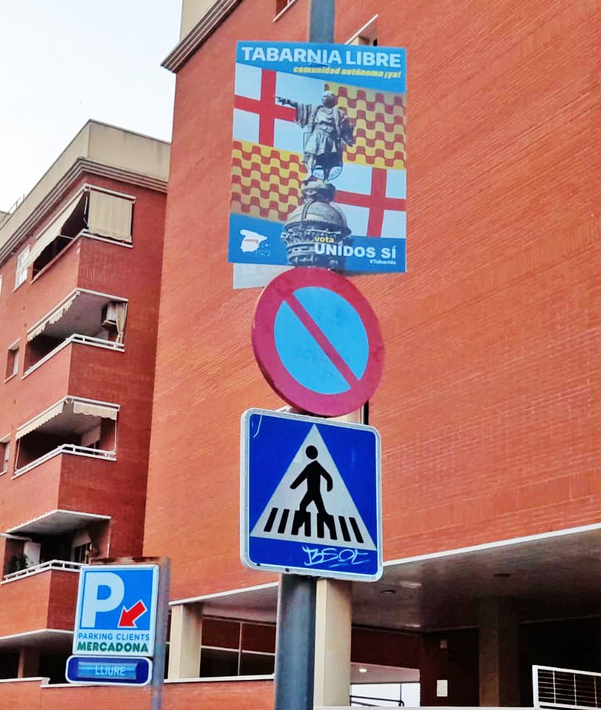 Bcnisnotcat_'s tweet photo. 📢Estamos llenando las calles de #Tabarnia de carteles pidiendo el voto para separarnos de #Cataluña y formar nuestra propia comunidad autónoma. ¡Derecho a decidir! ¡Queremos votar! #Barcelona y #Tarragona no somos Cataluña. ¡Basta de expolio fiscal! ¡libertad linguística! 🇪🇸🔄RT https://t.co/TJfwwlO3rx