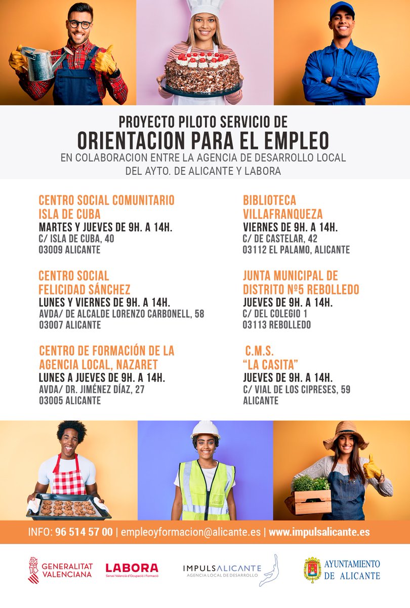 saicalicante's tweet photo. 🔎 @ImpulsAlicante i  @GVAlabora t'ajuden en la cerca d'#ocupació a #Alacant

📌Sol·licita la teua cita en el Tel. 965145700 o por email en empleoyformacion@alicante.es 👇🏻 https://t.co/ZI8ZmtLsgz
