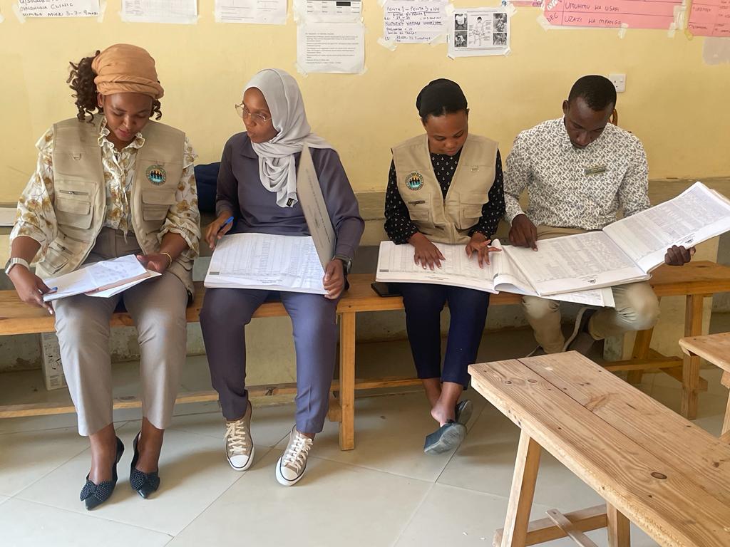 Magharibi A District Health Team & ZMBF's M&E unit collaborate with the Nursing Coordinator at the Vaccination Unit for a thorough Covid-19 Data Quality Assessment. #HealthcareHeroes #DataQuality #Covid19Response'