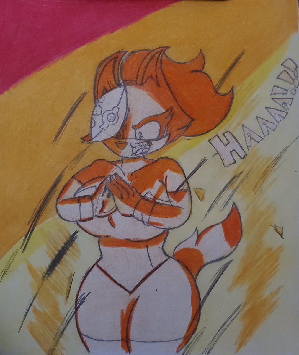 Chiwennie17's tweet photo. What if whisper learn the Tri beam?
(Inspire by cell vs tien. Apology for my lack of coloring skills and shading) 
#WhisperTheWolf #Tribeam #art https://t.co/luotbpPr0c