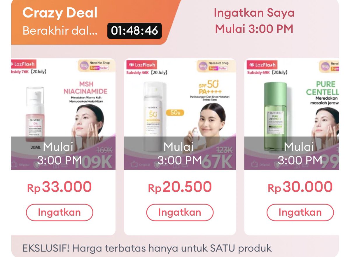 egikrtk's tweet photo. Crazy deal jam 15.00
SKINTIFIC All Day Light Sunscreen Mist 50ml SPF50 PA+++

https://t.co/JVbCRDCz0M 

SKINTIFIC Discount Shop SKINTIFIC - 10% Niacinamide Brightening Serum 20Ml

 https://t.co/sIVotJxpXd 

SKINTIFIC Pure Centella Acne Calming Toner 80ml

 https://t.co/330Y8eUo14 https://t.co/Iyp0XsKS5j