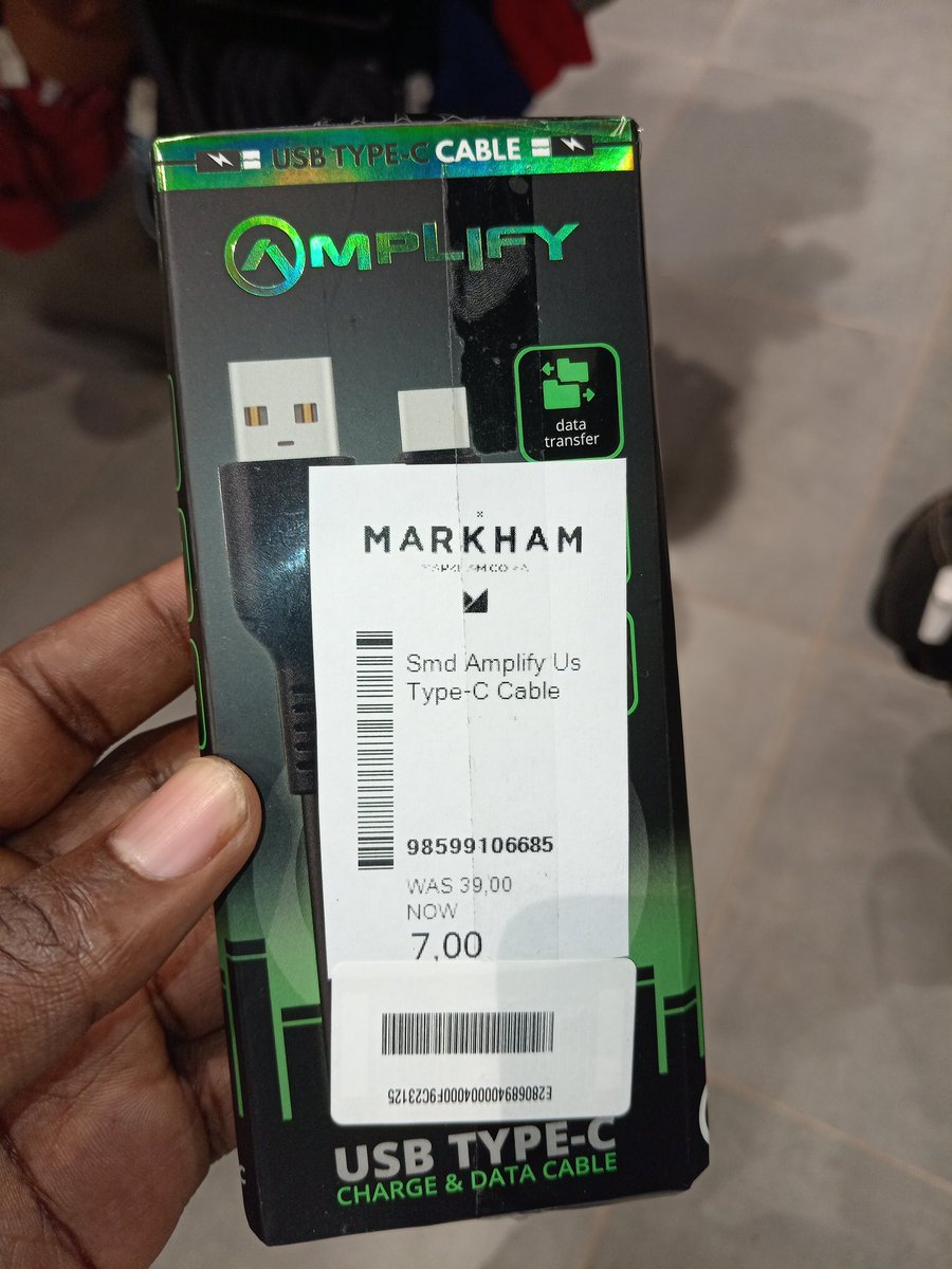 Maanda_Nems's tweet photo. If u need type C cable go to any TFG store that sells cellphones R7 🔌 https://t.co/VqvgGi7aG6