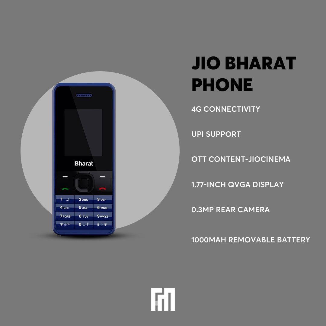 RevexMedia's tweet photo. Mukesh Ambani has done it again! Jio is revolutionizing internet accessibility with the launch of Jio Bharat Phone.📱 Get ready for 4G connectivity, UPI payments, JioCinema access, and more all at an unbeatable price of just Rs. 999! 💰

#RemoteWorkMagic #DigitalConnection #Revex https://t.co/I5jtWsWF20