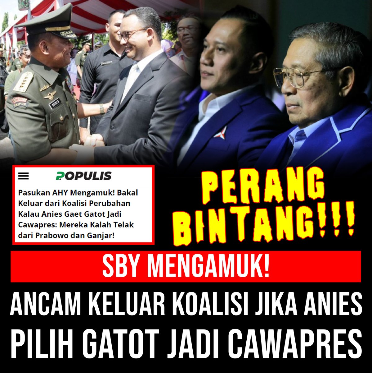 fannyalisaa's tweet photo. SBY Mengamuk! Ancam Keluar Koalisi Jika Anies Pilih Gatot Jadi Cawapres
Marlo
Selimut
Siang
Budiman
Shameless https://t.co/iMNyOvlOXg