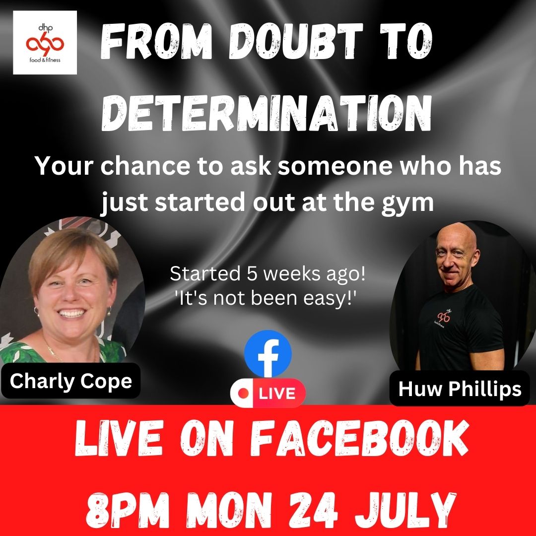 Join me and Charly on Monday at 8 and ask her how she has found her first 5 weeks in the programme!  This really be a truthful and honest account of how Charly has done, how she has felt and why she wanted to do it in the first place!  #coachdhp #newbie #gymnewbie