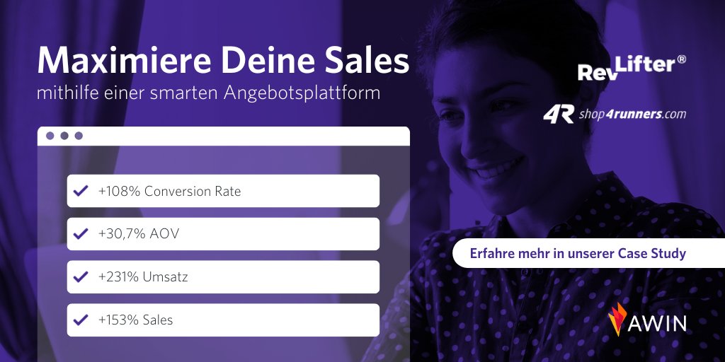 🚀 Steigere Deine Performance im eCommerce mit personalisierten Angeboten! Erfahre, wie shop4runners und RevLifter die Absprungrate reduziert und Sales gesteigert haben. 💼📈 ow.ly/7CMk50PeOh2

#AffiliateMarketing #SuccessStory #eCommerce