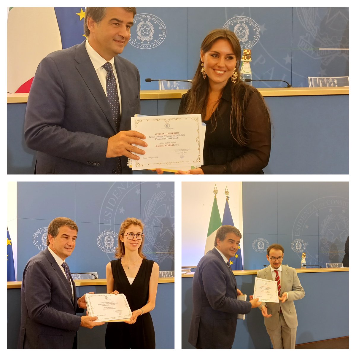 RaffaeleFitto's tweet photo. È stato un piacere premiare le migliori eccellenze #italiane del Collegio d'Europa di #Bruges. Ragazze e ragazzi che hanno concluso il loro periodo di formazione internazionale, e ai quali esprimo l'augurio per una carriera ricca di soddisfazioni e successi. https://t.co/yFAjaB1NcI