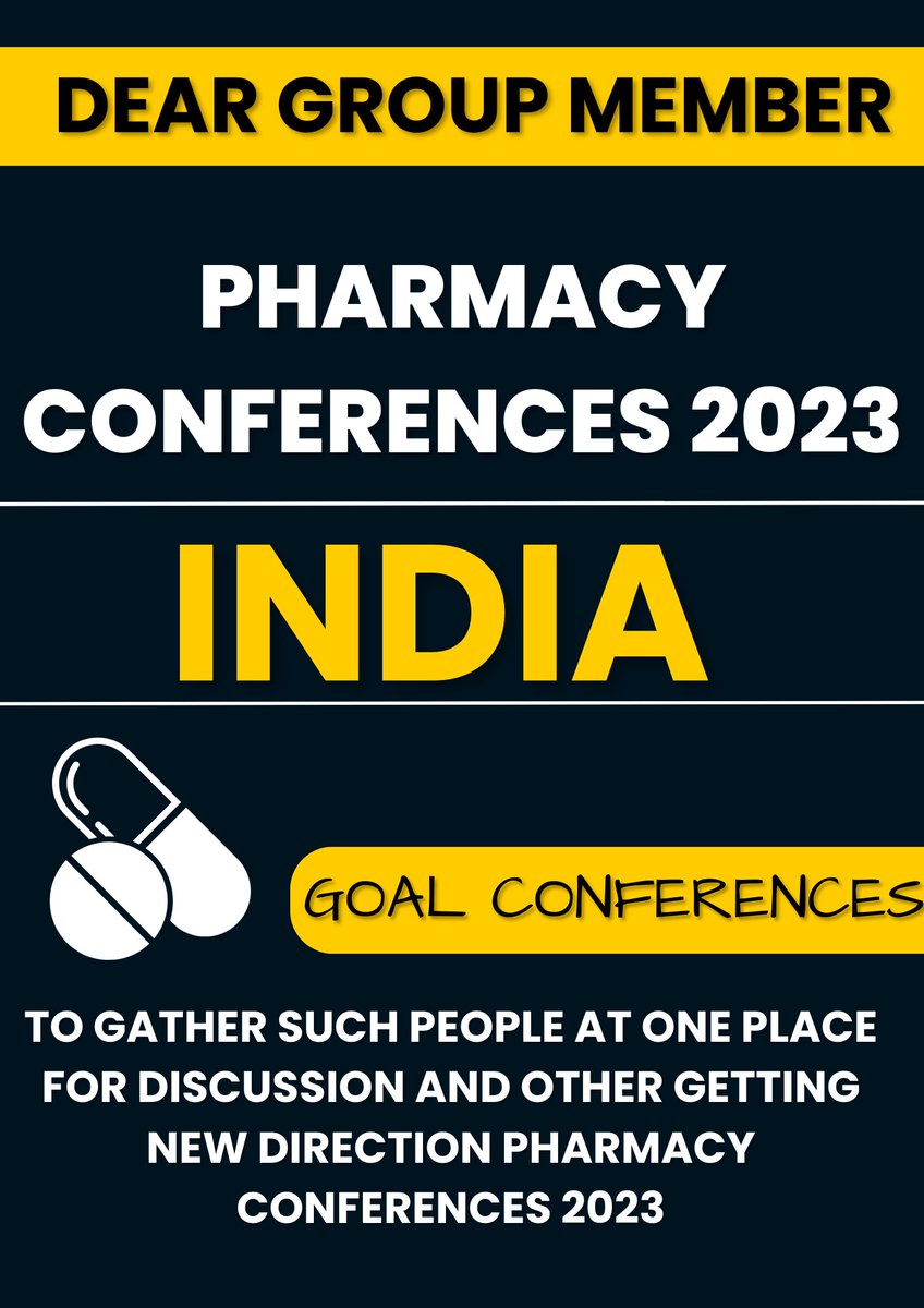 Pharmacy Conferences 2023 - https://t.co/AvHIMAbxXu
Read More Details About Pharmacy Conference 2023 

#pharmacy #conference #conference2023 #international #chemicalfree #medicine #india #bhopal #Pharmacy  #2023 https://t.co/zvEqR6kv3l