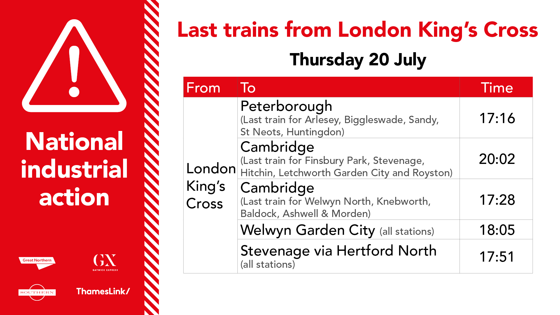 Great Northern on Twitter " ️ Services will finish much earlier than