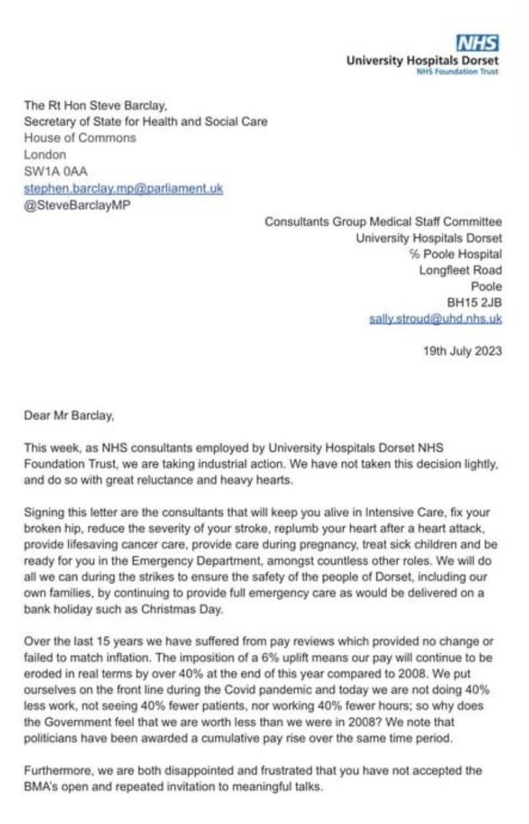 This letter has been written by NHS consultants in Dorset- please can we make sure their message is spread far and wide? 🤞💙