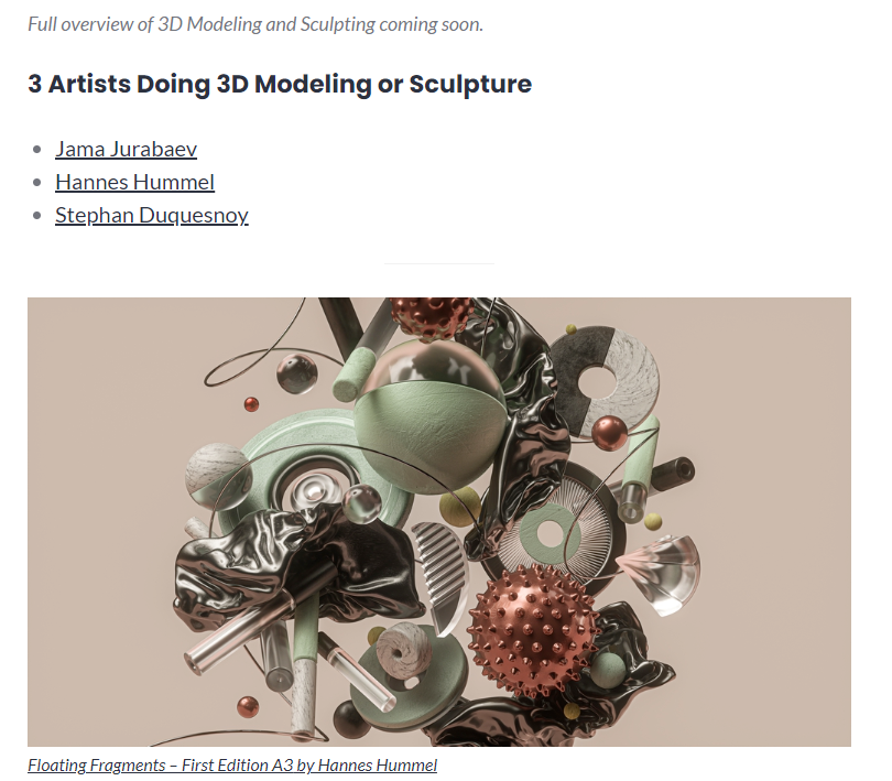 Thank you @makersplace for adding me to this list. I'm absolutely honored!

Some other 3D artists that are worth following! 👇