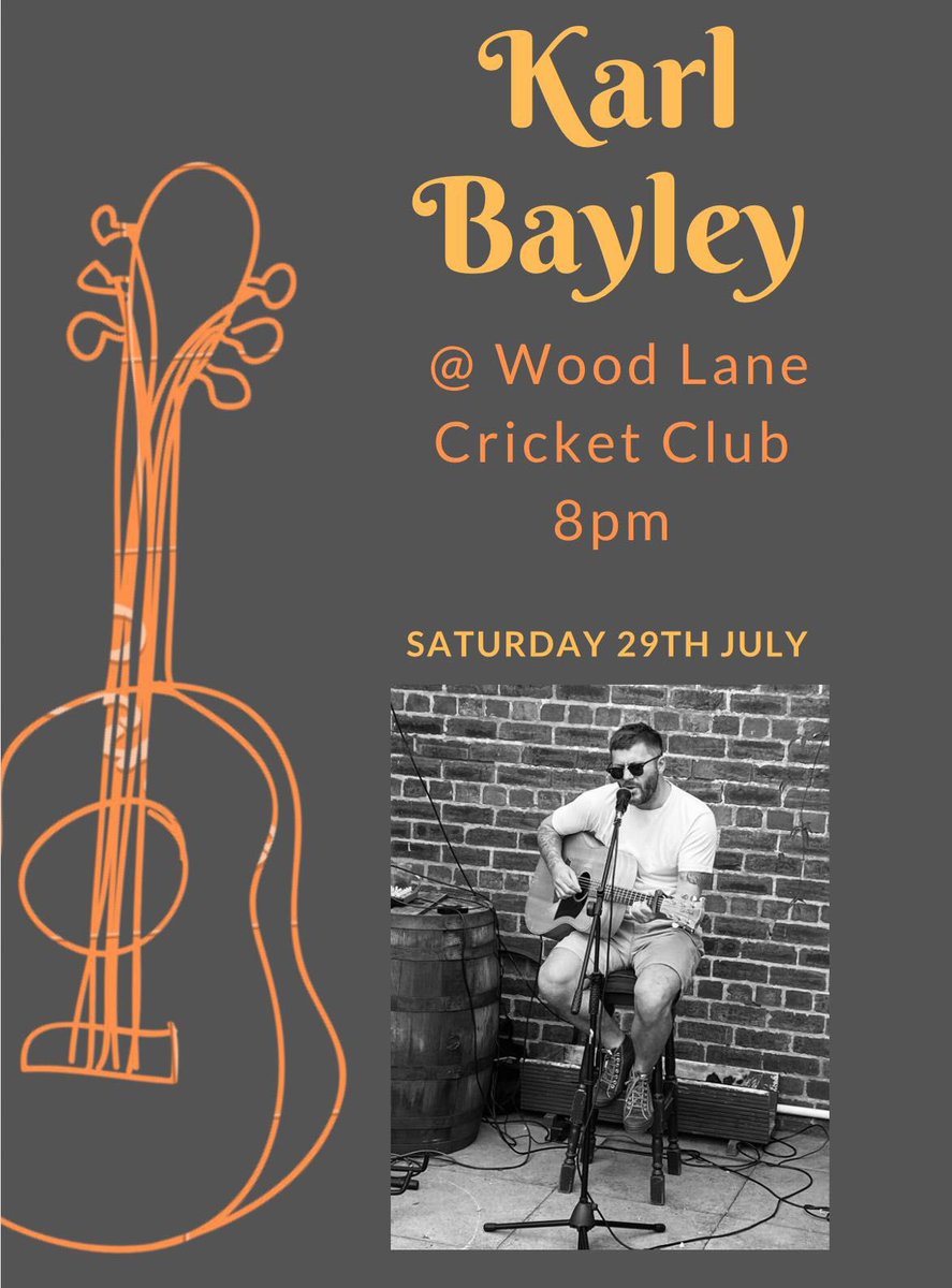 We are delighted to welcome Karl Bayley back to WLCC on Saturday 29th July for some great live music to follow our 1st XI game v @burslem_cc 🏏🎸🎤🍻🌞 #free #livemusic #bifolds