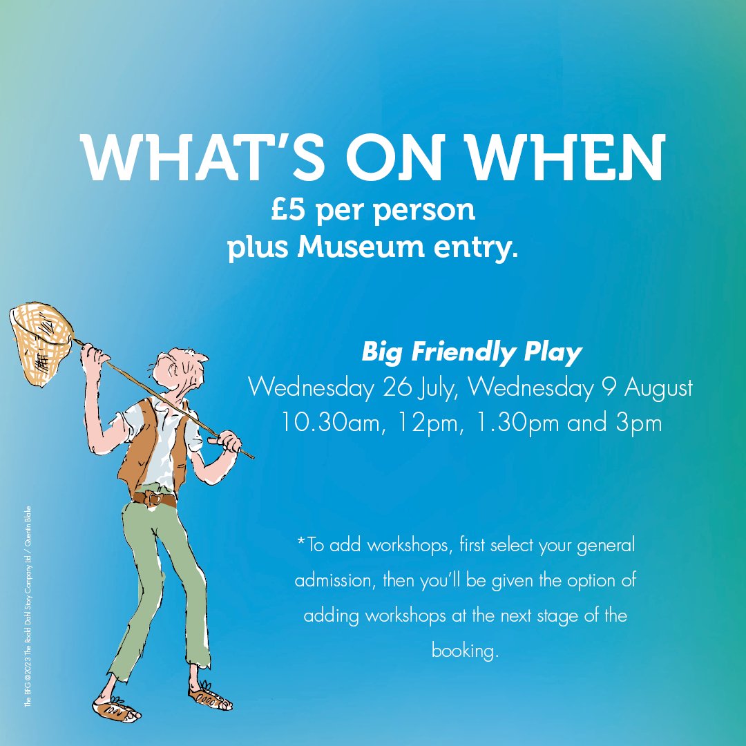 See What's on When throughout Big Friendly Summer! Book your place now: roalddahlmuseum.digitickets.co.uk/tickets