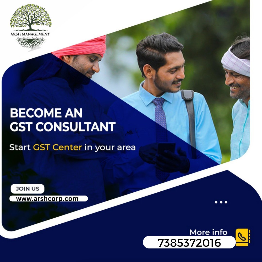 Become GST Consultant With Arsh Management
Website : arshcorp.com
Call Now : 7385372016
.
.
.
#gstconsultant #gstsuvidhacenter #businessopportunity #smallbusiness #digitalindiabusiness #training #smallbusiness #business #sale #onlineshopping #marketing