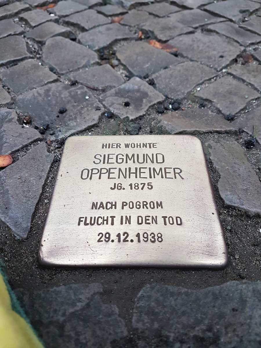 Siegmund #Oppenheimer war ein geachteter Kaufmann, Mitglied der Freimaurerloge „Zum Spiegel der Wahrheit“ und Ehrenrat einer Stiftung. 50 Tage nach dem Nazi-Terror während der Novemberpogrome nahm er sich das Leben.