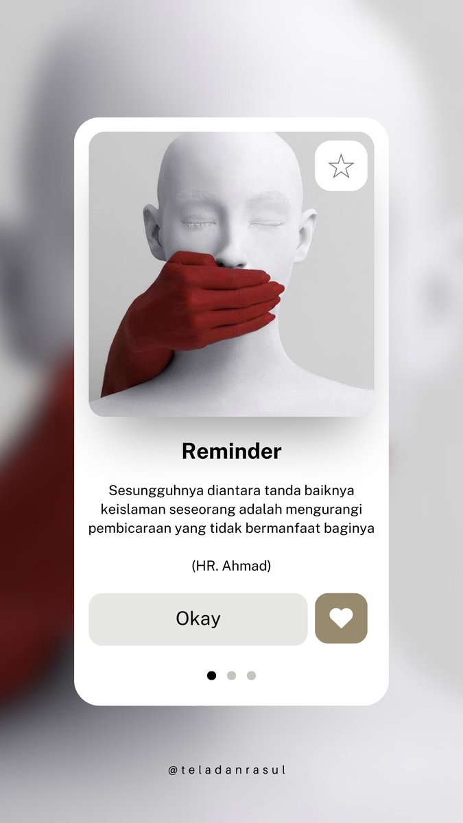 TeladanRasul's tweet photo. “Sesungguhnya diantara tanda baiknya keislaman seseorang adalah mengurangi pembicaraan yang tidak bermanfaat baginya..”(HR. Ahmad) https://t.co/e4j7Qf8qDk