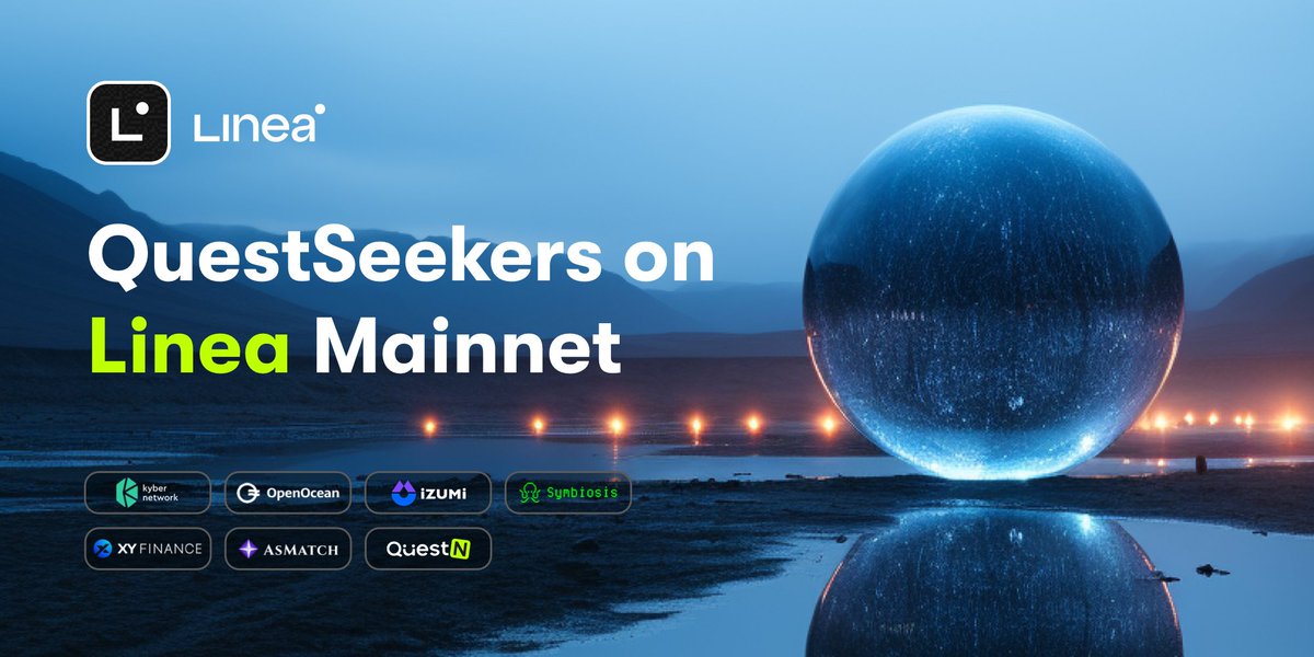 QuestN_com's tweet image. 🍻 “QuesterSeekers on Linea Mainnet” by #QuestN and the first pack of @LineaBuild Mainnet’s ecosystem explorers is live!

⛏There is a lot of unknown wealth waiting to be discovered on the just-released Linea Mainnet.

❤️‍🔥Come join us at #LineaMainnet

app.questn.com/event/79586315…