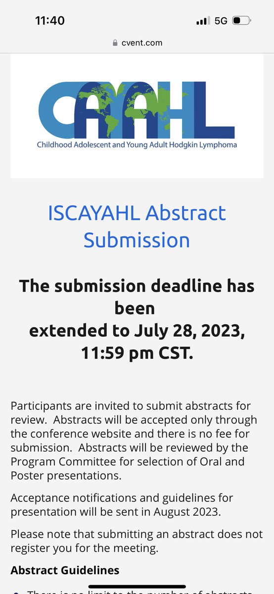 Jamie Flerlage (@jamieflerlage) on Twitter photo Good news!!! If you have not submitted your abstract to the 5th ISCAYAHL in Memphis TN this October… you still have time! The final deadline is now 7/28!!
Thanks to <a href="/SharonCastelli2/">Sharon M. Castellino</a> and Christine Mail-Koerholz for co-hosting with me!
stjude.org/education-trai… Good news!!! If you have not submitted your abstract to the 5th ISCAYAHL in Memphis TN this October… you still have time! The final deadline is now 7/28!!
Thanks to <a href="/SharonCastelli2/">Sharon M. Castellino</a> and Christine Mail-Koerholz for co-hosting with me!
stjude.org/education-trai…