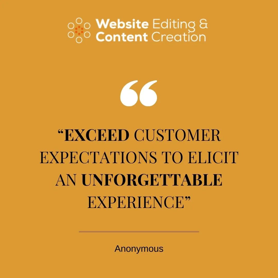 web_editing's tweet image. “EXCEED CUSTOMER EXPECTATIONS TO ELICITAN UNFORGETTABLE EXPERIENCE” 

#CustomerExpectations #CustomerExperience #CX
