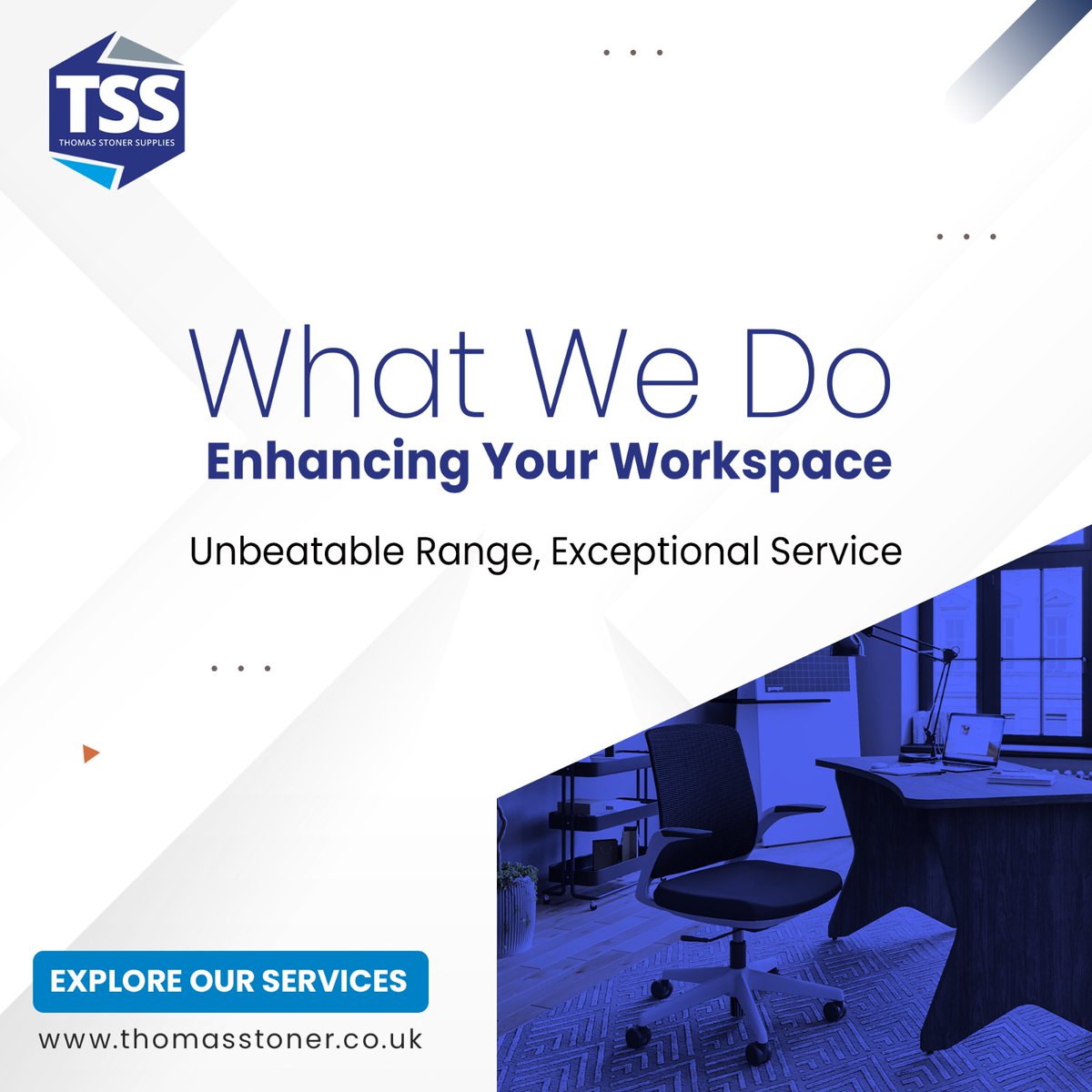 At Thomas Stoner Supplies,we aim to make your office a beacon of productivity and safety. Explore with us today.
#WorkspaceEnhancement #TSSServices #officesupplies #workfromhome
Call us at 03300 300600 or visit thomasstoner.co.uk