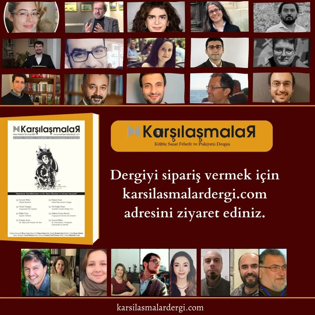 Karşılaşmalar Dergisi

Dergiyi sipariş vermek için sitemizi ziyaret edebilirsiniz.

karsilasmalardergi.com

#karşılaşmalardergisi #psikiyatri #psikoloji #felsefe #edebiyat #sanat #kültür
