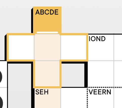 Today’s KnotWords by <a href="/helvetica/">Zach Gage</a> (procedurally-generated?) Daily Standard puzzle has an ABCDE sector. 😂