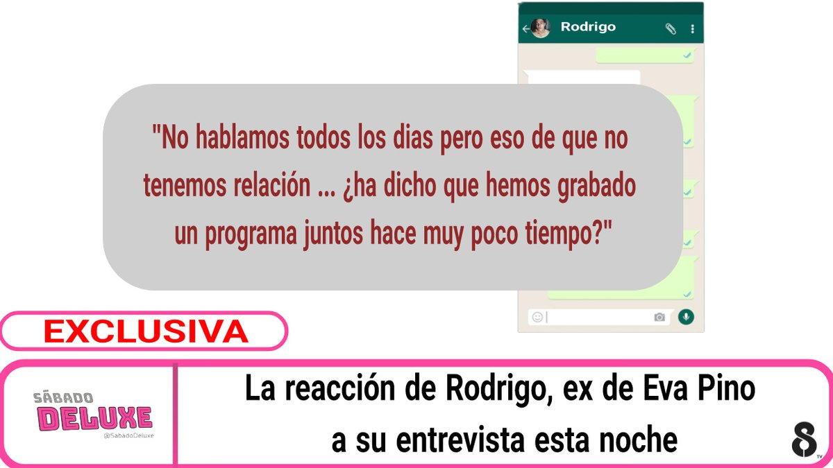 SabadoDeluxe's tweet photo. 🙌 EXCLUSIVA 💥
@Rodrigoypunto habla con @MariaTuCancion tras la entrevista de Eva Pino en este programa: "eso de que no tenemos relación..." 👉 https://t.co/MBJh42Ly6k
#SábadoDeluxe https://t.co/FcZCsnpzNi