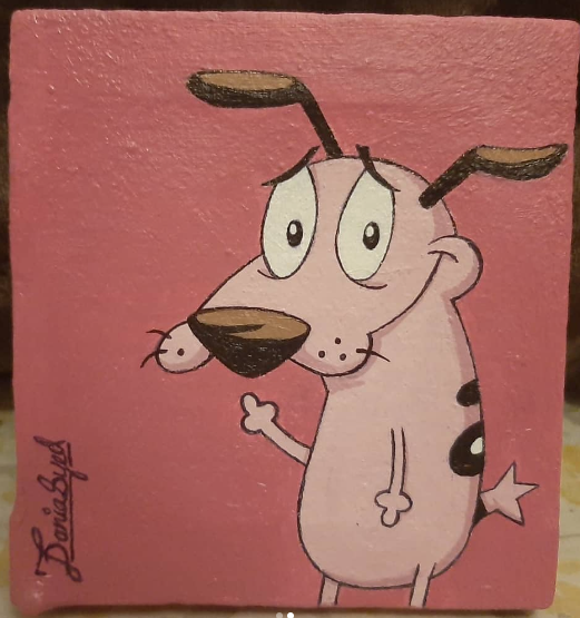 IWatitizz's tweet photo. Traditional Courage the Cowardly Dog painting! One of my favorite commissions! What do you guys think?

 #artmoots #painting https://t.co/3XnbrSeuoV