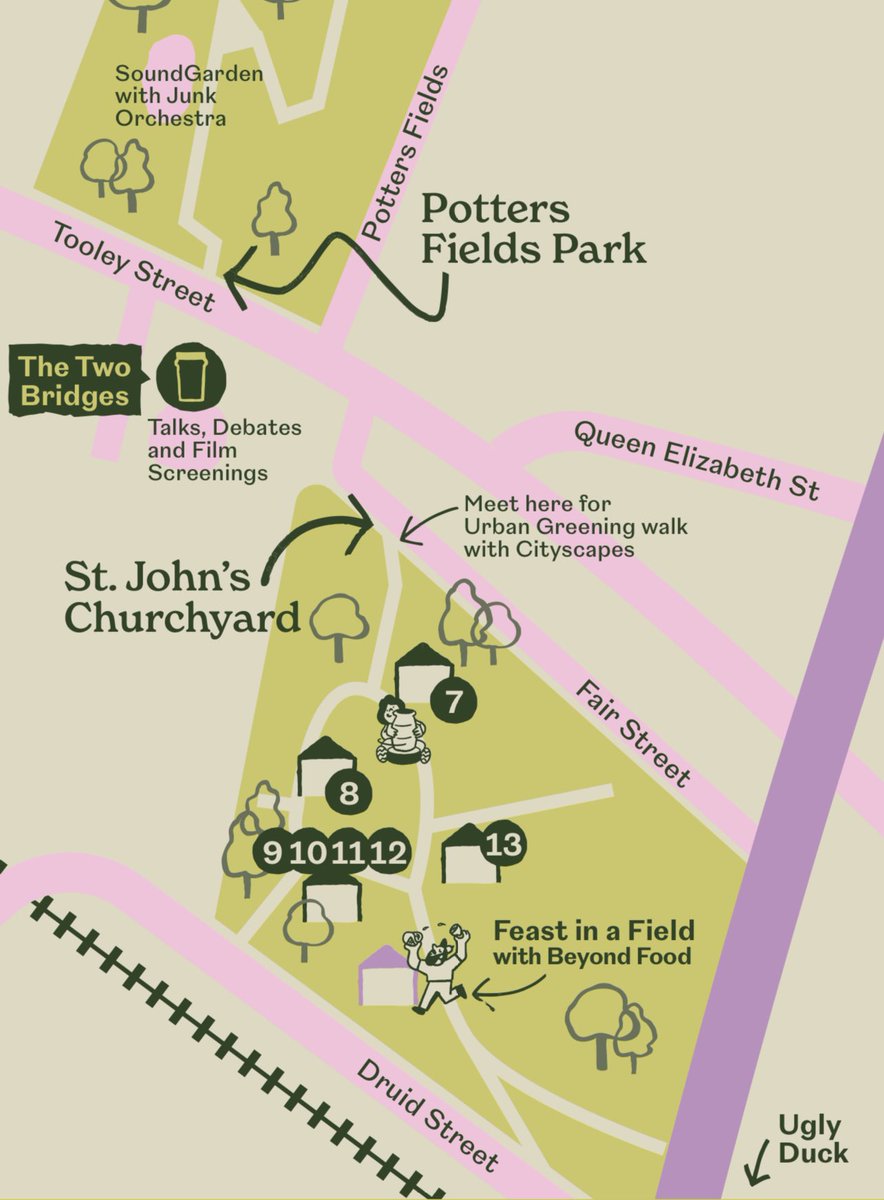 In just 2 days time this tranquil church garden will be transformed! Just a stones throw away from @PottersFieldsPa lies St John’s Churchyard where you’ll find delicious food at #Feastiafield, workshops, talks + more! 

Check out the site map here ⬇️

static1.squarespace.com/static/644690e…