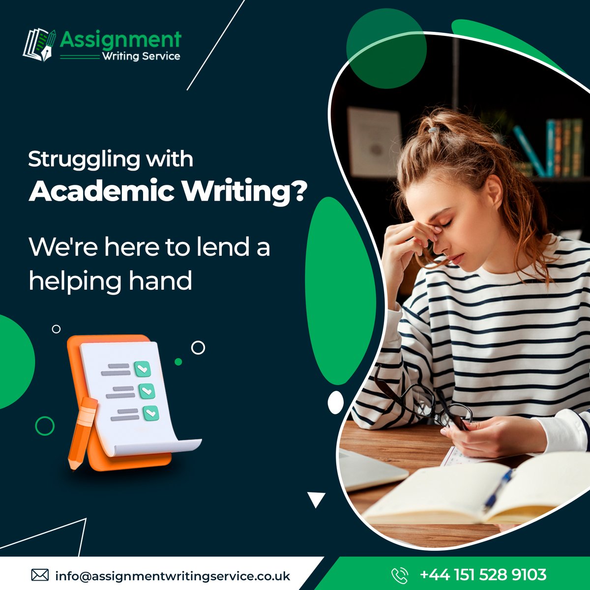 AssignserviceUK's tweet image. Struggling with academic writing? We&apos;re here to lend a helping hand
For further details feel free to contact us

𝐖𝐞𝐛𝐬𝐢𝐭𝐞:assignmentwritingservice.co.uk
.
.
#AssignmentWritingService #expertassistance
#AssignmentWriter #AssignmentWritingExperts
#AssignmentWriters