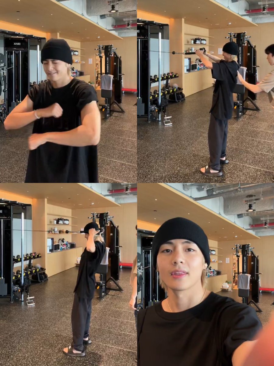 taekookfolder's tweet photo. ARE WE OKAY?!?!?! TAEHYUNG GYM LIVE!🔥 https://t.co/iPuLcYxBWA
