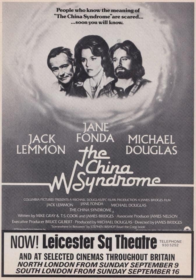 Forty-four years ago today, audiences at the Leicester Square Theatre who knew the meaning of “The China Syndrome” were scared... #TheChinaSyndrome #1970s #film #films #JaneFonda #JackLemmon #MichaelDouglas #JamesBridges #thrillers #thriller