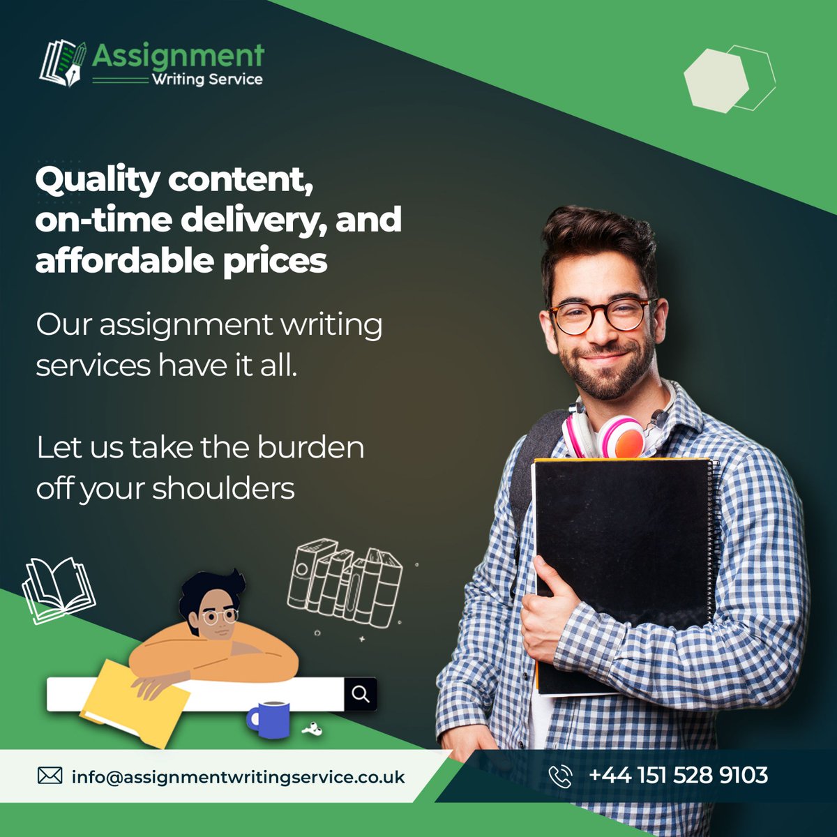 AssignserviceUK's tweet image. Quality content, on-time delivery, and affordable prices - our assignment writing services have it all. Let us take the burden off your shoulders.
For further details feel free to contact us

𝐖𝐞𝐛𝐬𝐢𝐭𝐞:assignmentwritingservice.co.uk
#AssignmentWritingService #expertassistance