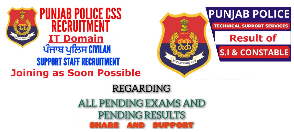 harpreet_tech's tweet photo. We are candidates of Punjab Police S.I. &amp; Constable in TSS and CSS PBI IT Domains we are waiting for results and Joining since Long Time
@CMOPb
@SaanjhPB
@PunjabPoliceInd
@CsPunjab
@AAPPunjab
@DGPPunjabPolice
@GurpreetDeo3
#recruitment2021 #punjabpolice #civilianstaff https://t.co/G6wNDELcAt