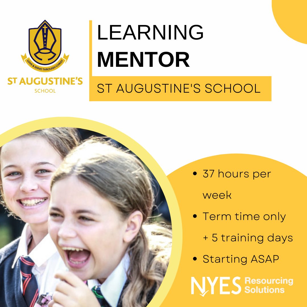 NYESResourcing's tweet image. Calling all Learning Mentors!

St Augustine’s Catholic School is on the hunt for a passionate individual to join their pastoral team and help students unlock their full potential.

Apply Now: rebrand.ly/073e9e

#LearningMentors #StAugustines #JoinOurTeam #EducationJourney