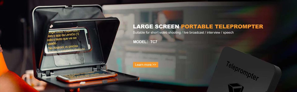 LensgoM's tweet photo. Lensgo Teleprompter for iPad Tablet Smartphone DSLR Camera w/Remote Control, APP Compatible with iOS &amp; Android System for Online Teaching Vlogger Live Streaming Interview, Fold in One Sec.#wirelessmic #microphone #output #minions #audio #recording #onlinemeeting #sound https://t.co/8e3GqpkV5w