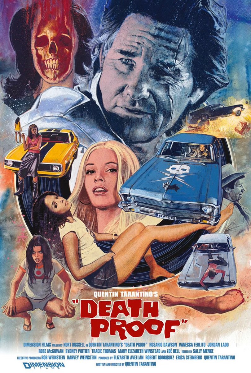 MakingTarantino's tweet image. Forgot to share and promote our BONUS podcast episode…Death Proof (2007). The movie is available on @Tubi so go watch it and then maybe listen to the podcast. #deathproof #QuentinTarantino #kurtrussell #zoebell #rosariodawson #grindhouse